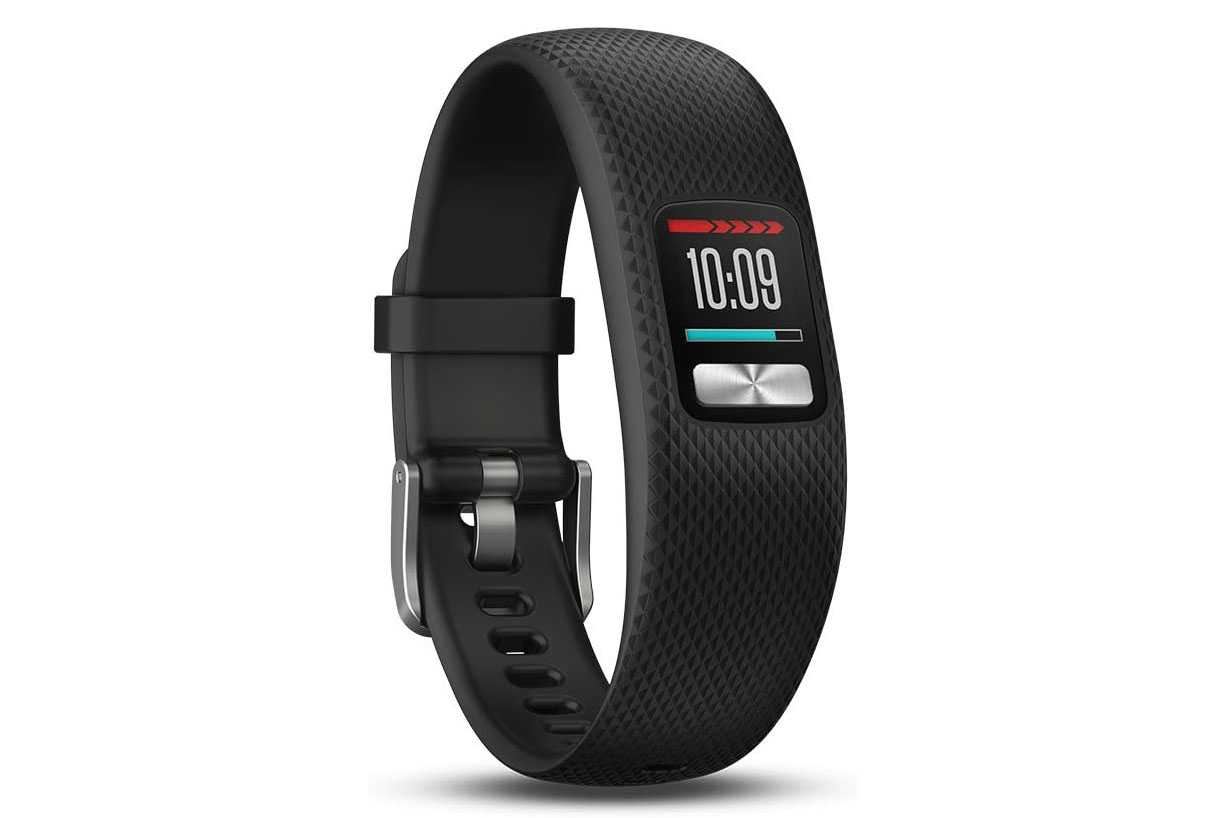 Black Garmin fitness tracker