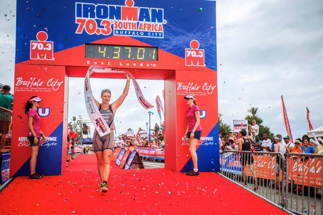 Jodie Swallow takes gold at Ironman 70.3 South Africa