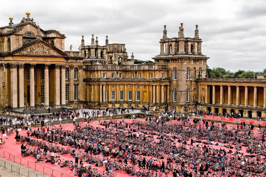 The transition area at Blenheim Palace Triathlon