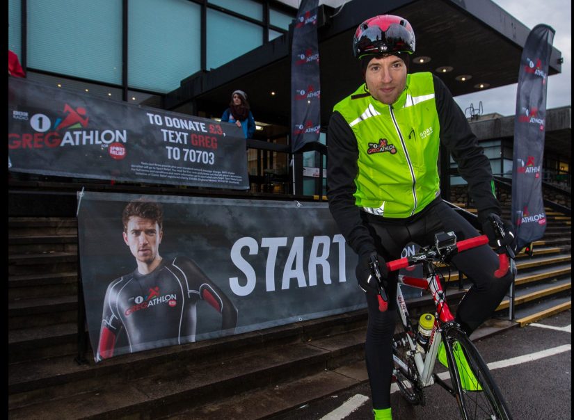 Greg James completes ‘Gregathlon’ challenge for Sport Relief