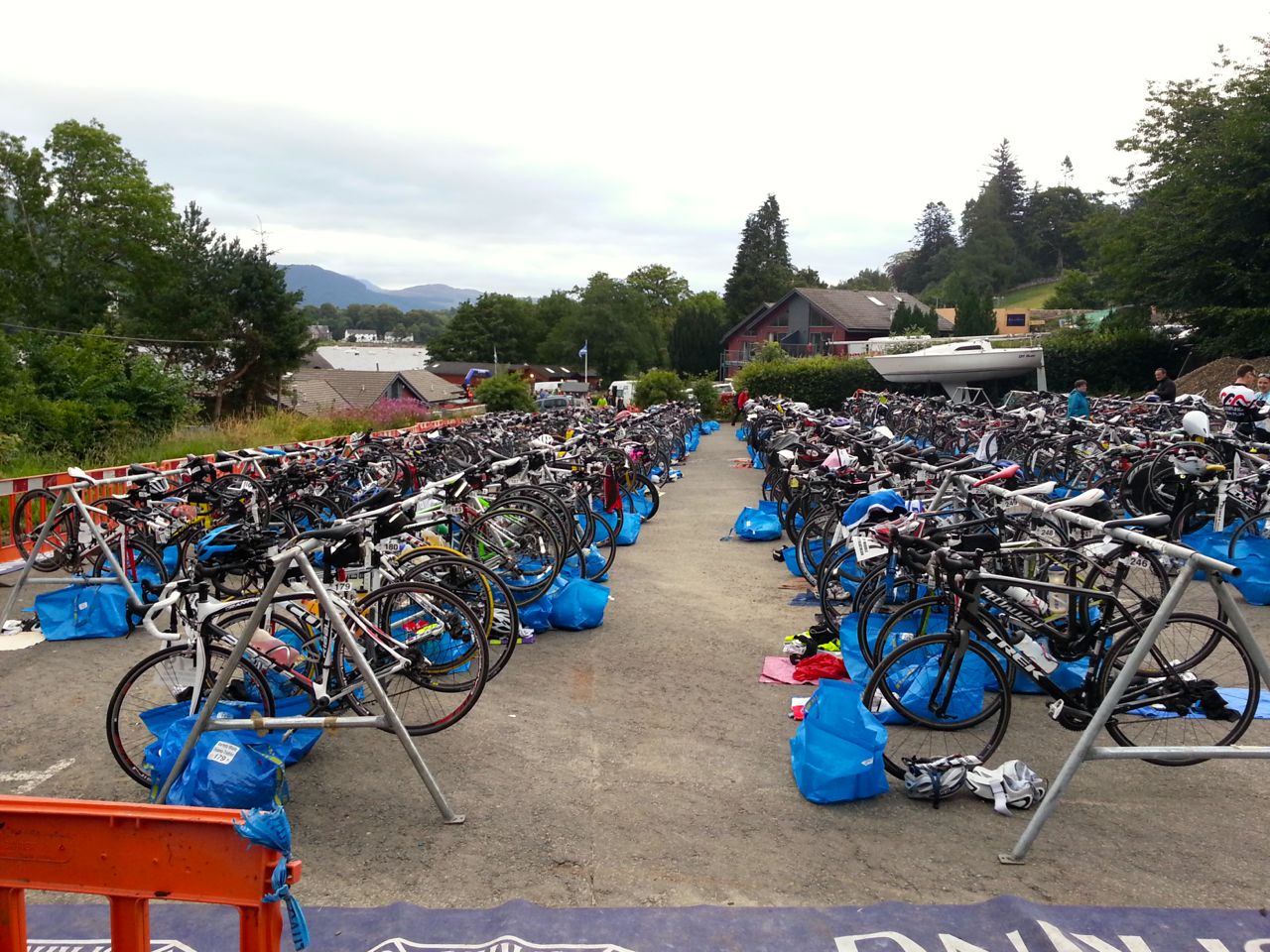 Transition at Aberfeldy Triathlon