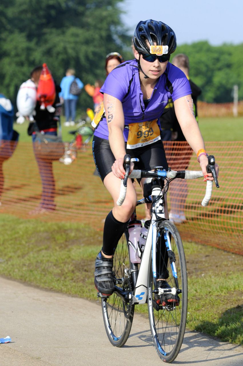 Michelle Willcocks on the bike