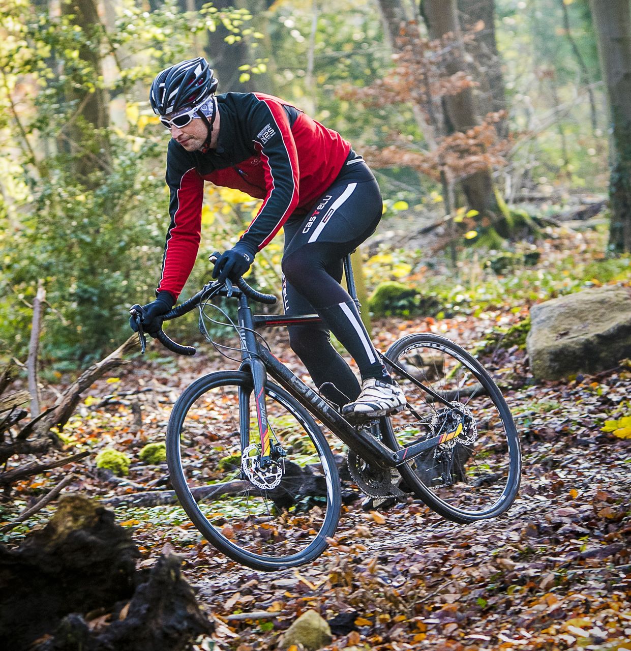 Our tester riding the BMC GF02 Ultegra Disc