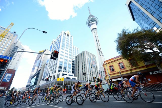 Triathlon racing in Auckland