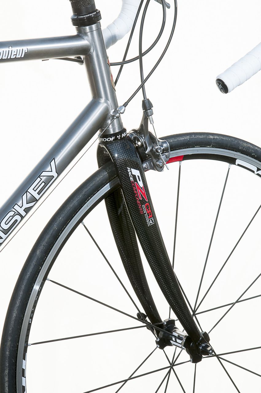 Carbon forks on Lynskey Rouleur road bike