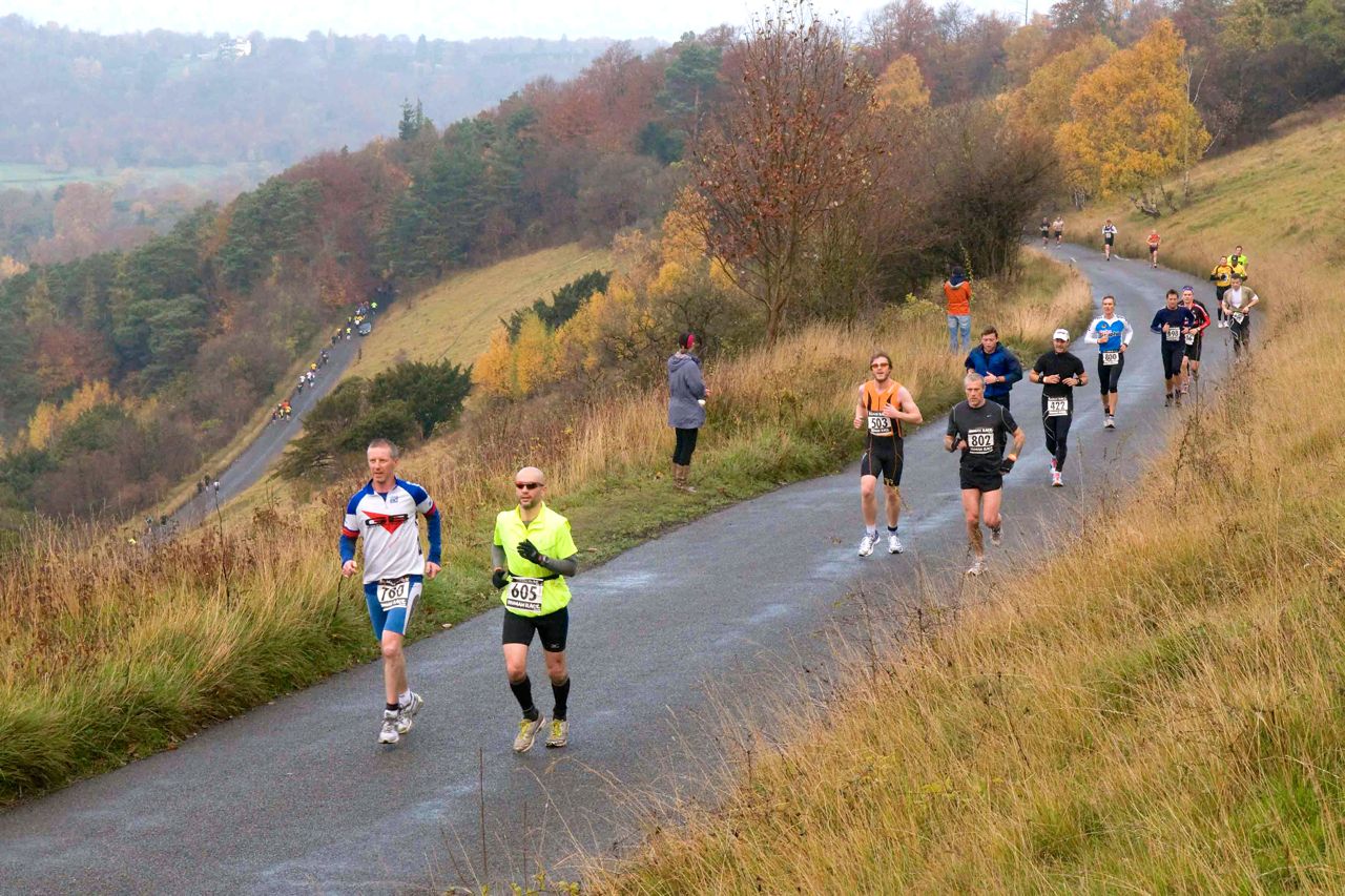 Athletes on Box Hill for the BallBuster