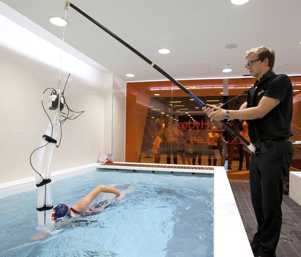 Lauren Steadman in the swim flume at GSK Human Performance Lab