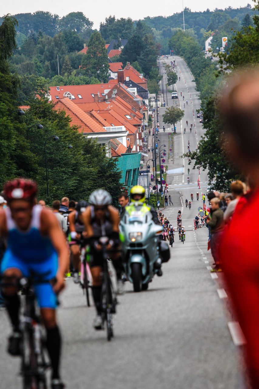 Athletes on the bike course at Ironman Copenhagen