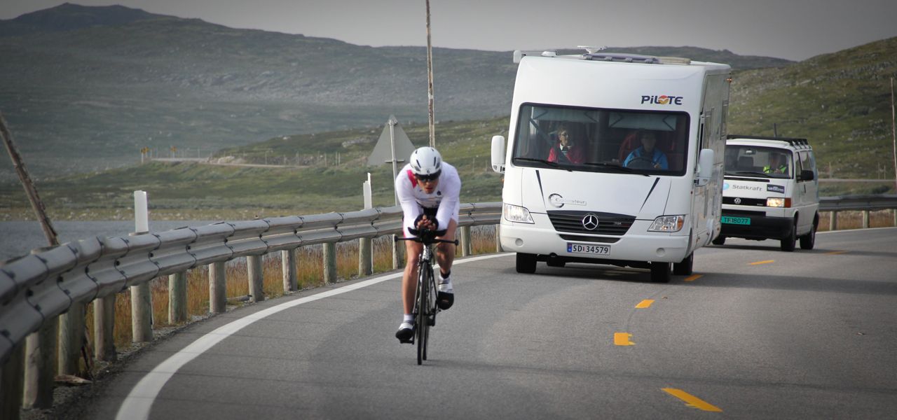 Graeme Stewart on the bike at Norseman 2014