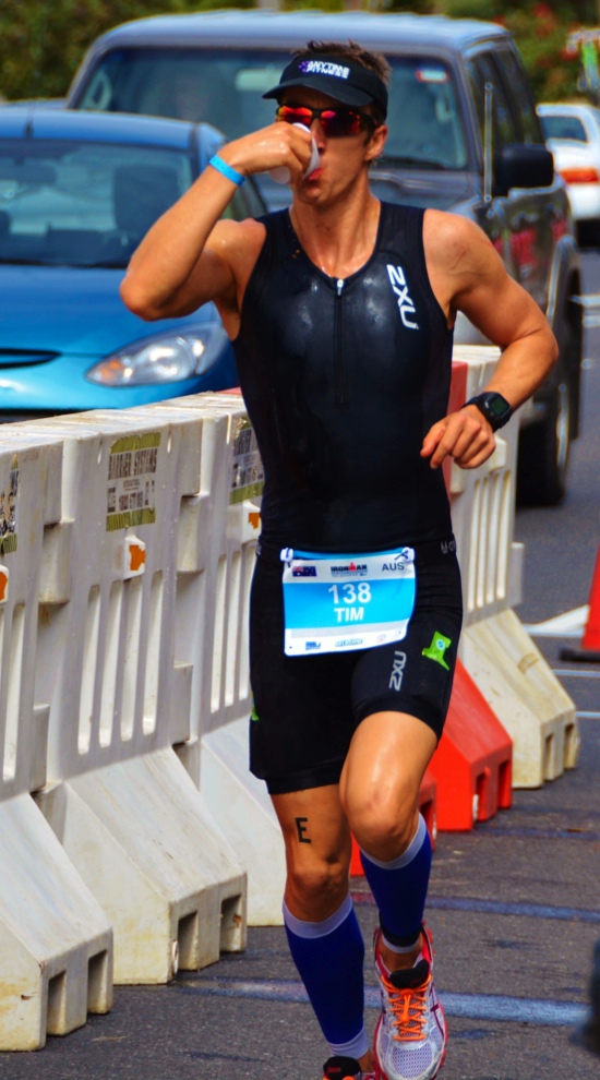 Tim Ballintine running at an Ironman