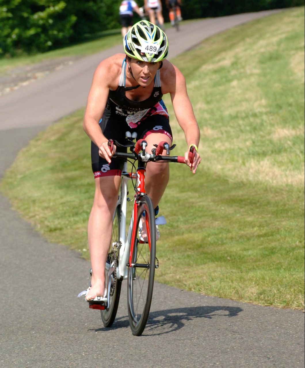 Sam Anderson on the bike course at Jenson Button Trust Triathlon