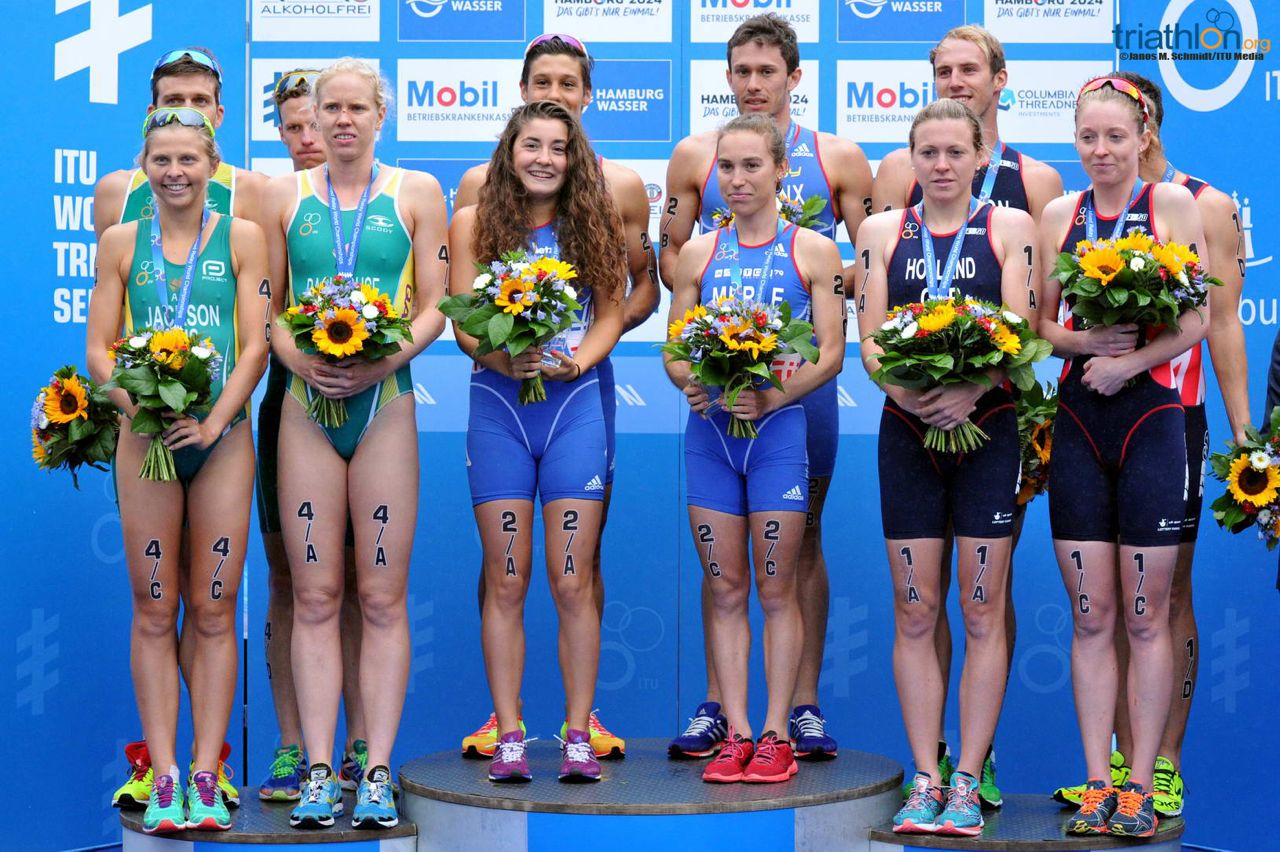 Podium at ITU Mixed Relay World Championships 2015