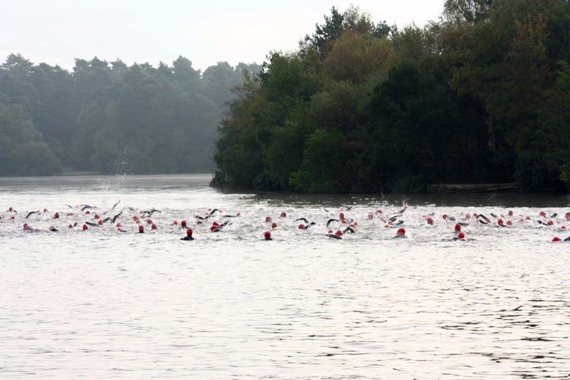 Swim start for the Huntsman Triathlon 2014