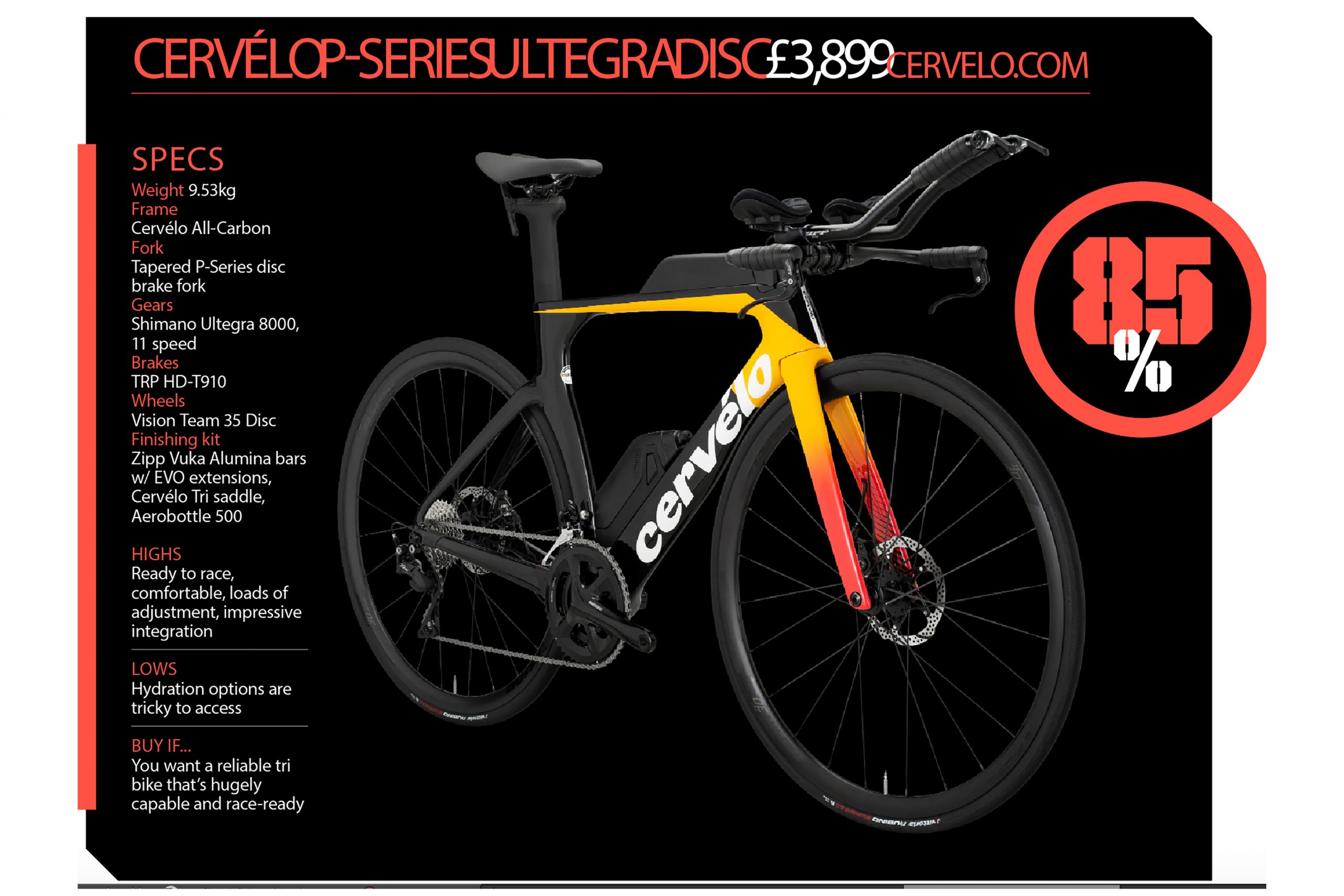 cervelo P-Series Ultegra Disc tri bike specification