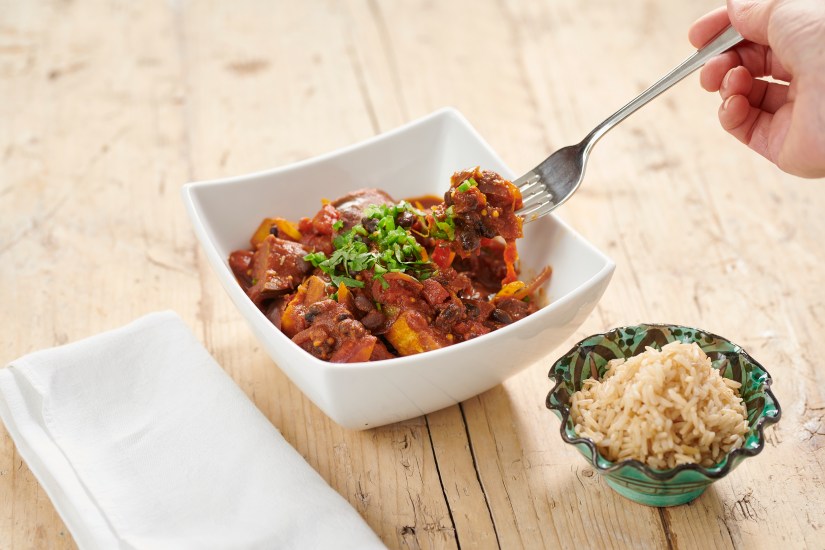 Vegan Aubergine and Black Bean Curry