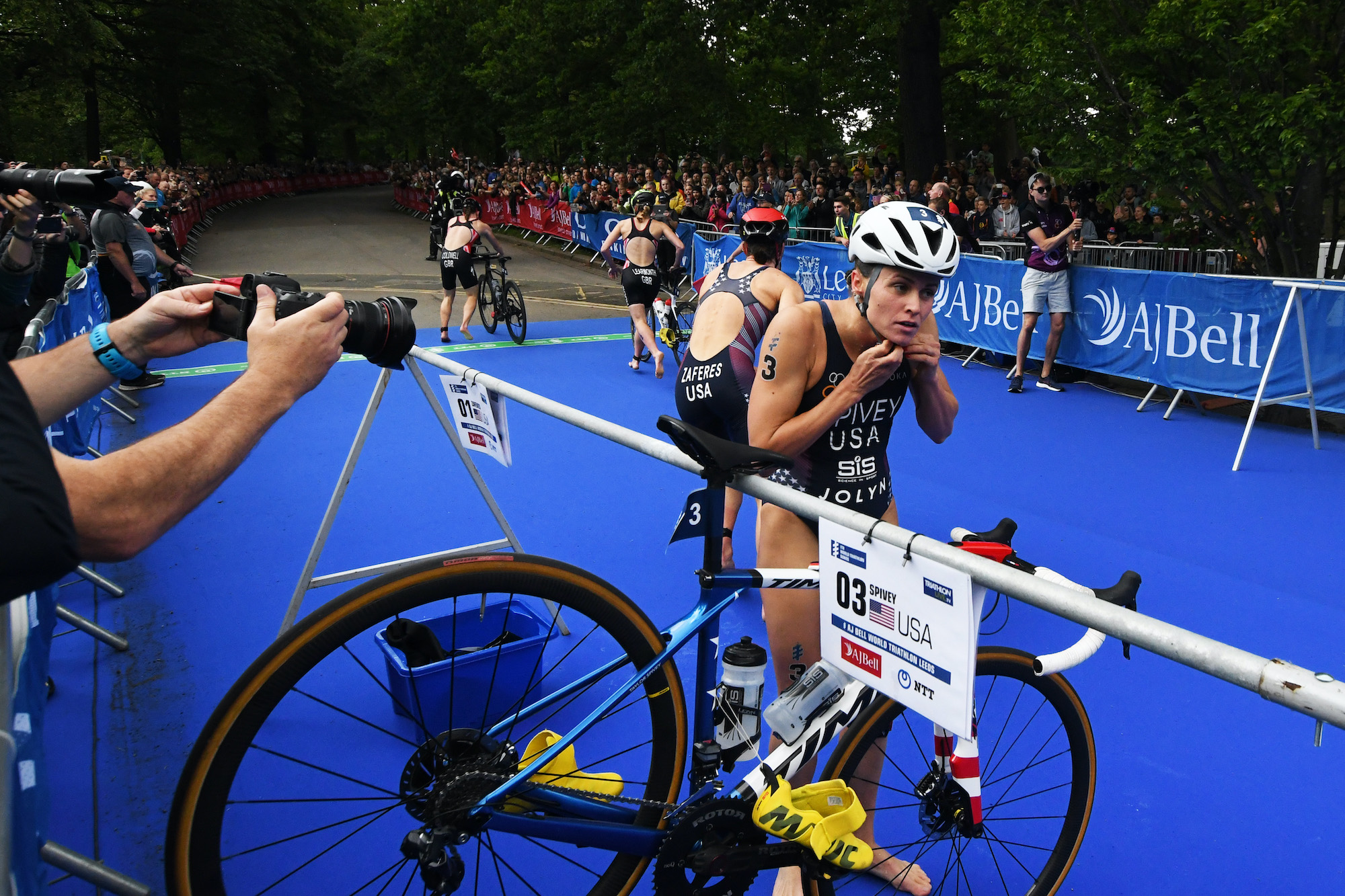 Leeds triathlon transition area