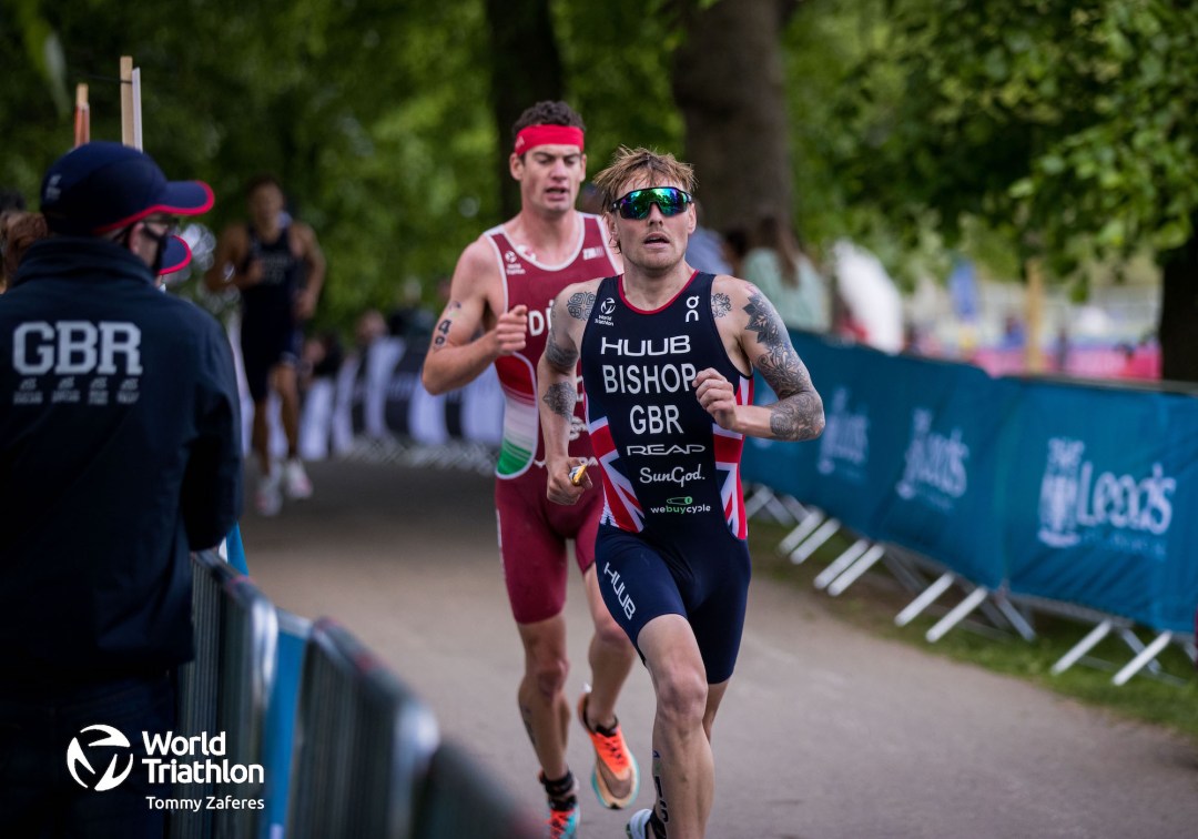 Tom Bishop racing at Leeds triathlon 2021