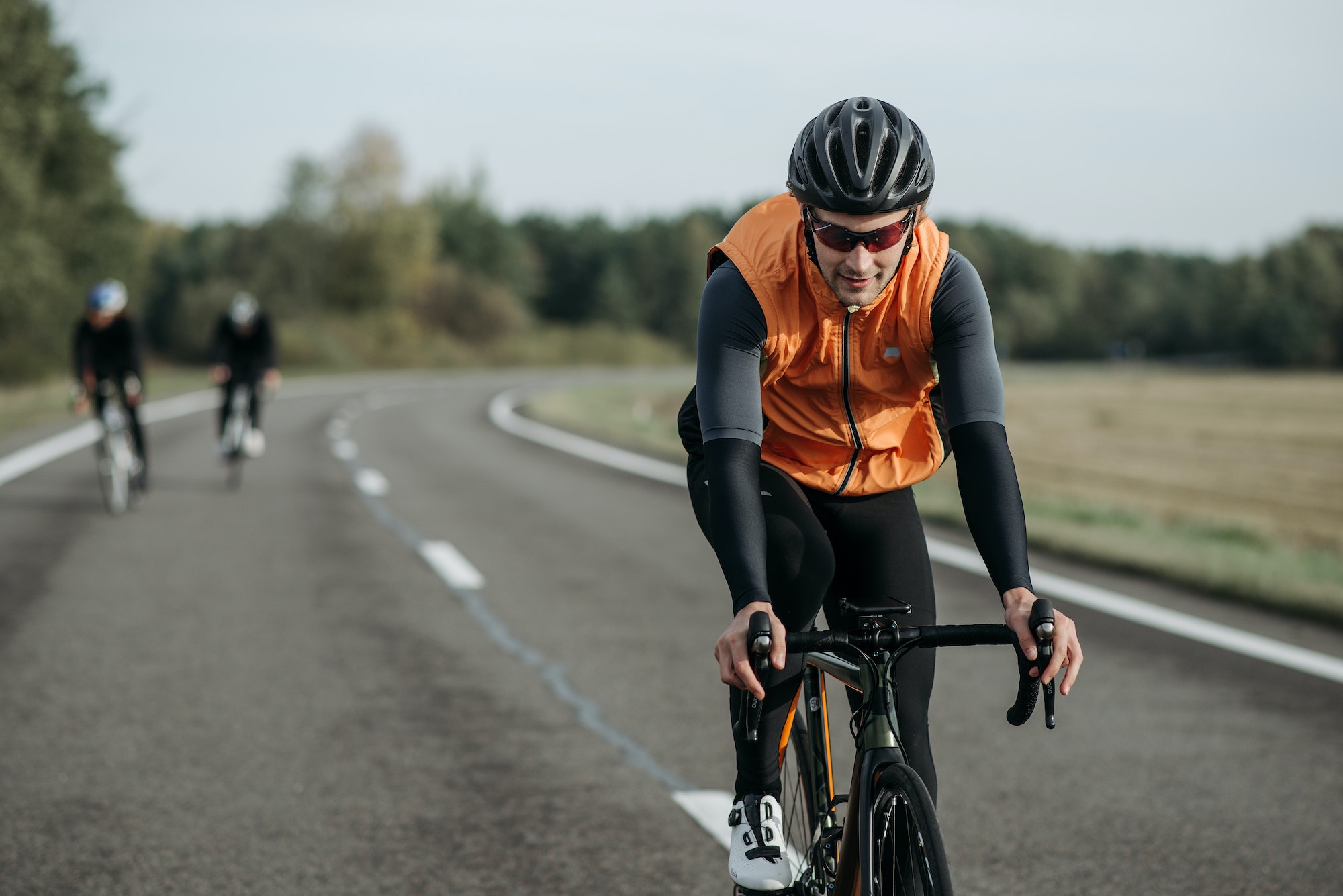 Cycling on a road with friends