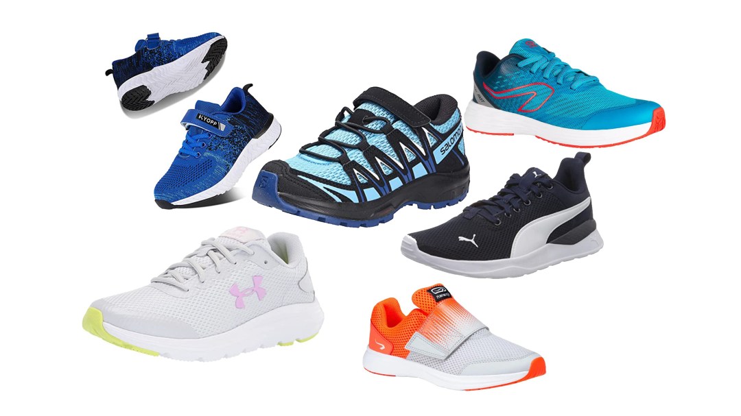 A selection of kids' running shoes