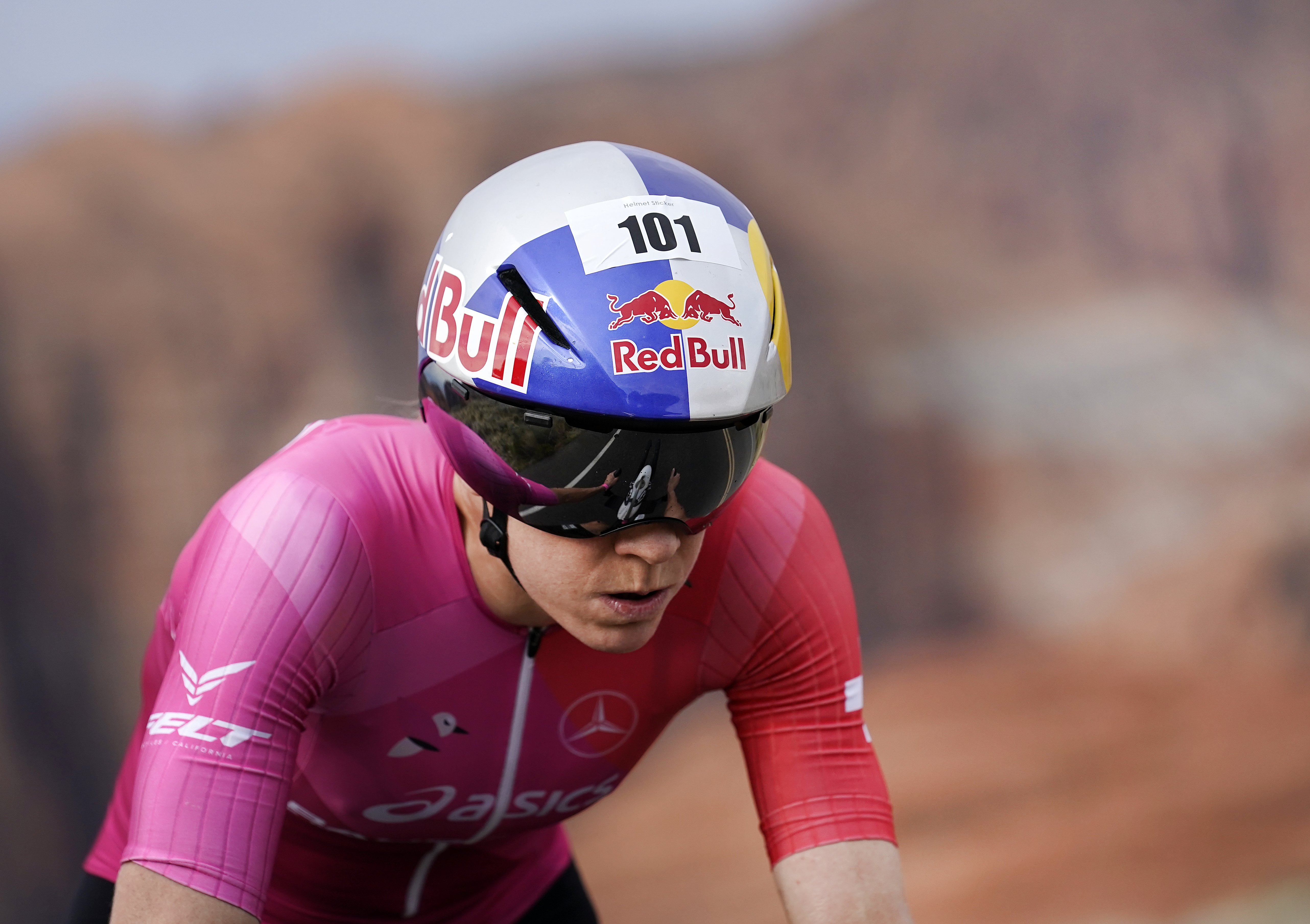 ST GEORGE, UTAH - SEPTEMBER 18: Daniela Ryf of Switzerland competes in the Women's Pro bike leg during the IRONMAN 70.3 World Championship on September 18, 2021 in St George, Utah. (Photo by Patrick McDermott/Getty Images for IRONMAN)