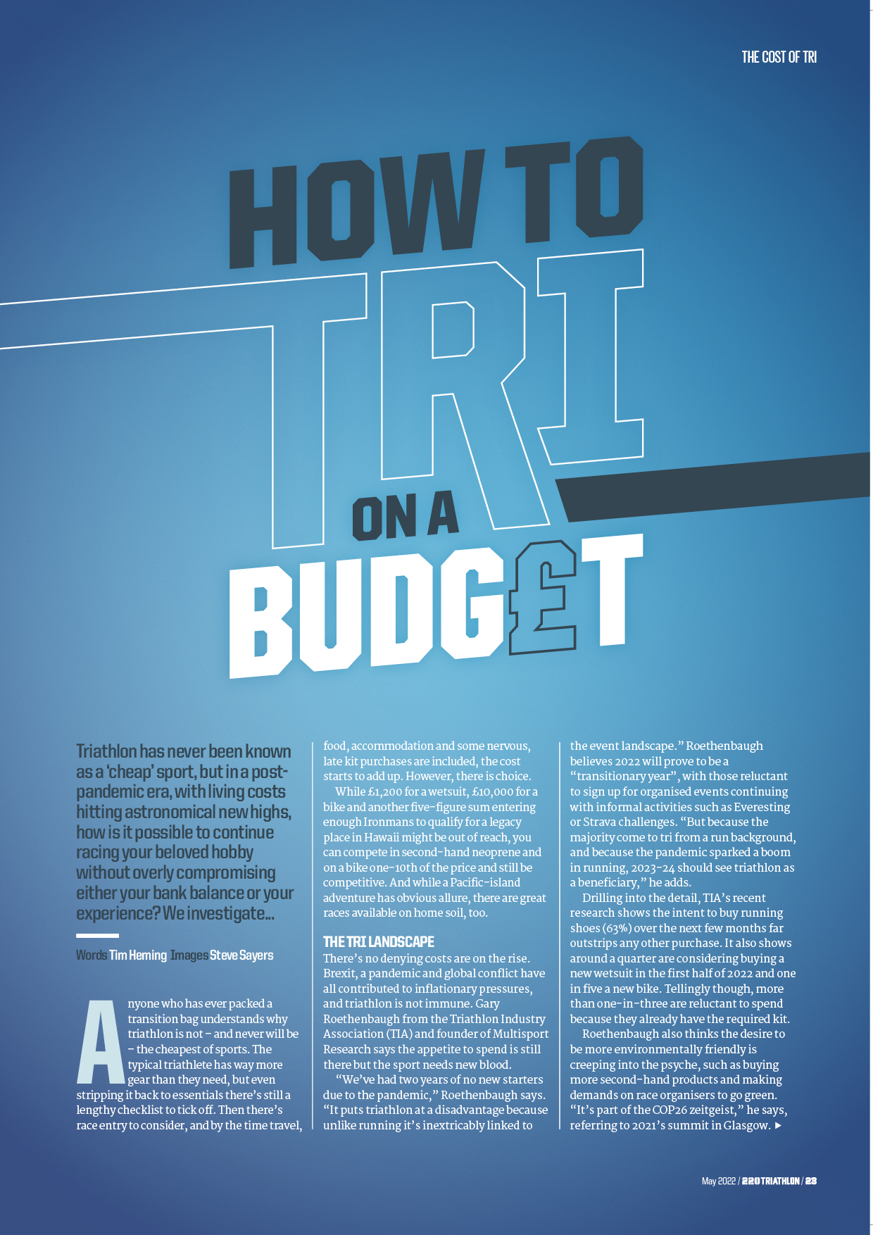 How to tri on a budget article