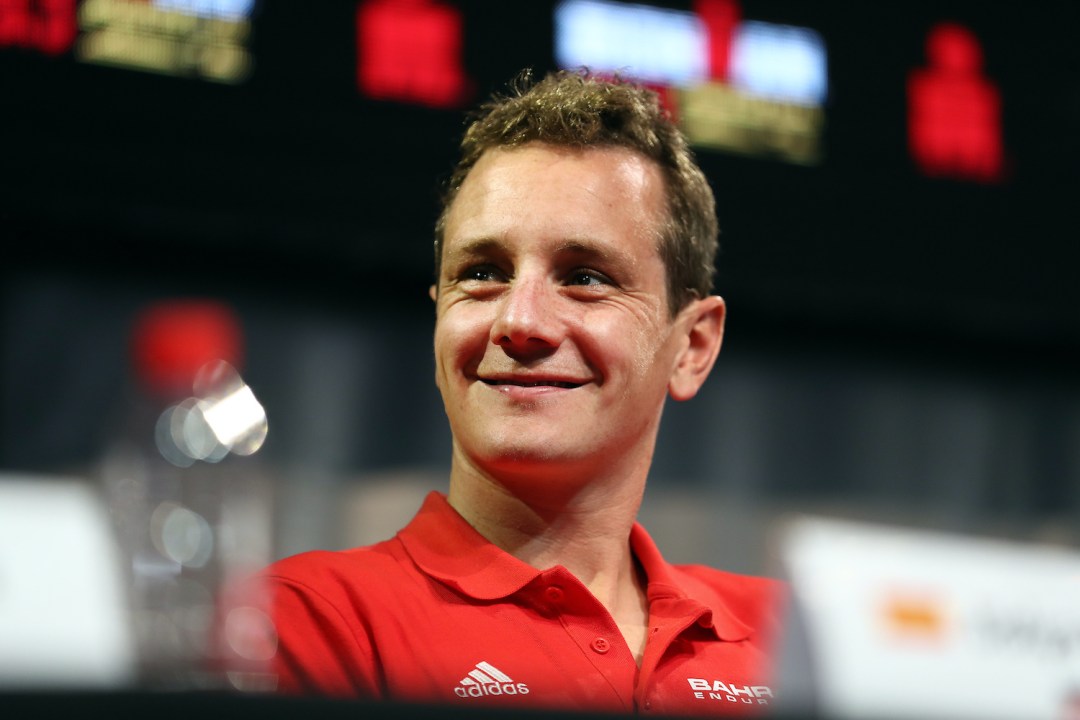 Alistair Brownlee at a press conference