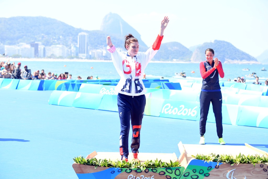 Lauren Steadman on the podium at the 2016 Olympic Games