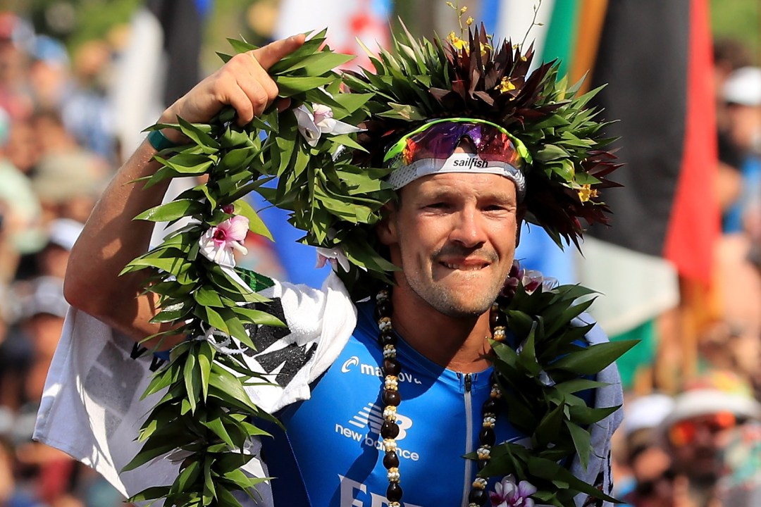 Patrick Lange celebrates winning first Ironman World Championship in 2017