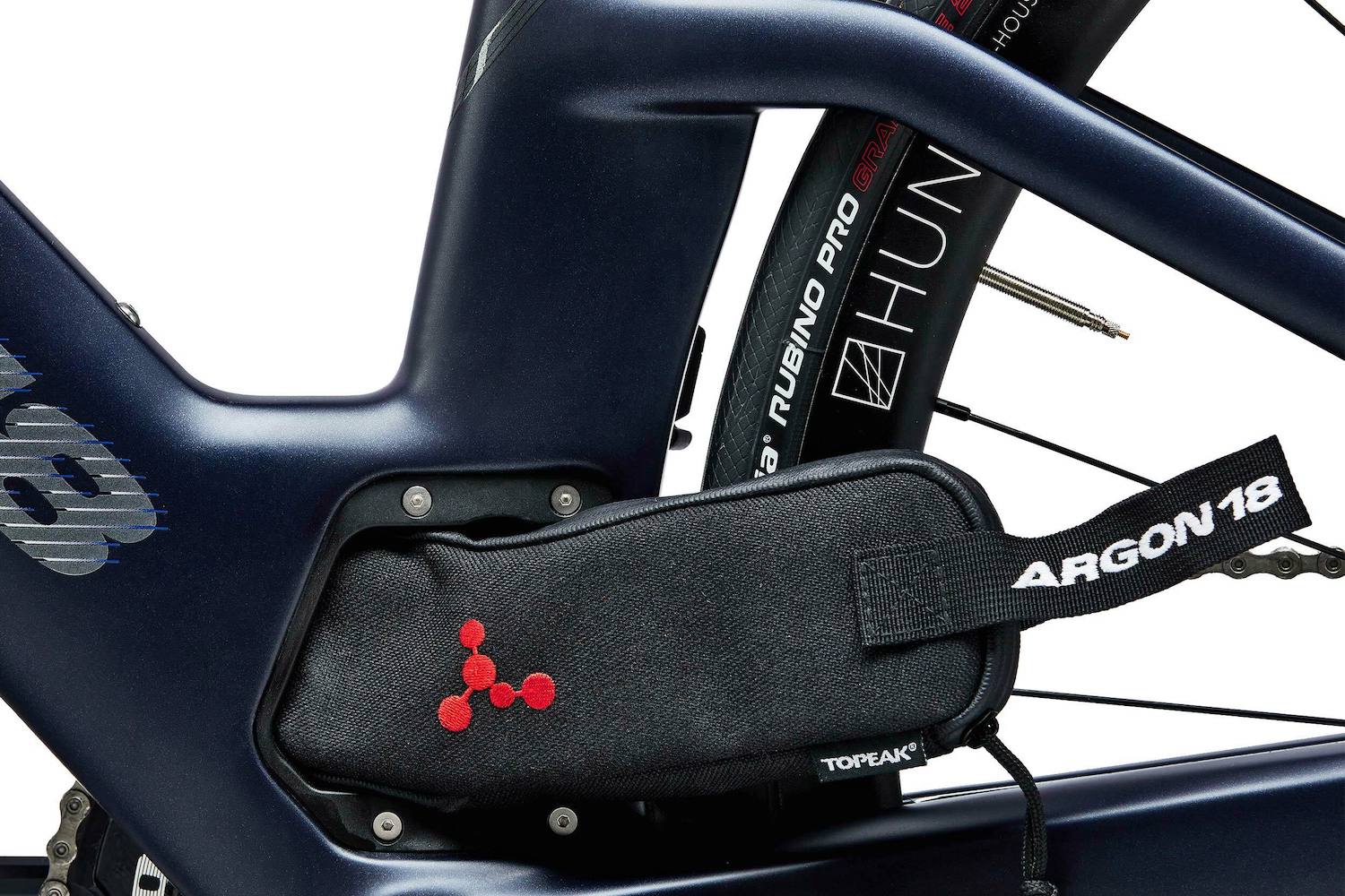 A close up of the storage on the Argon 18 E119 Tri+ Disc bike