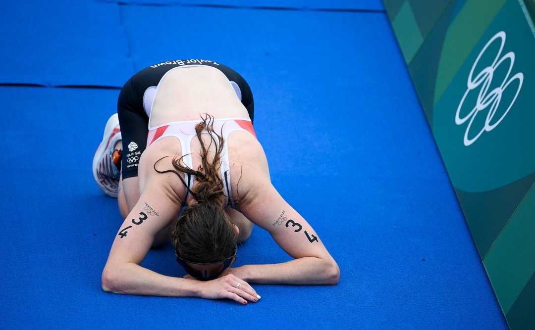 Georgia Taylor-Brown leans on the floor