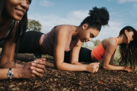 What are the benefits of planking for triathlon training?