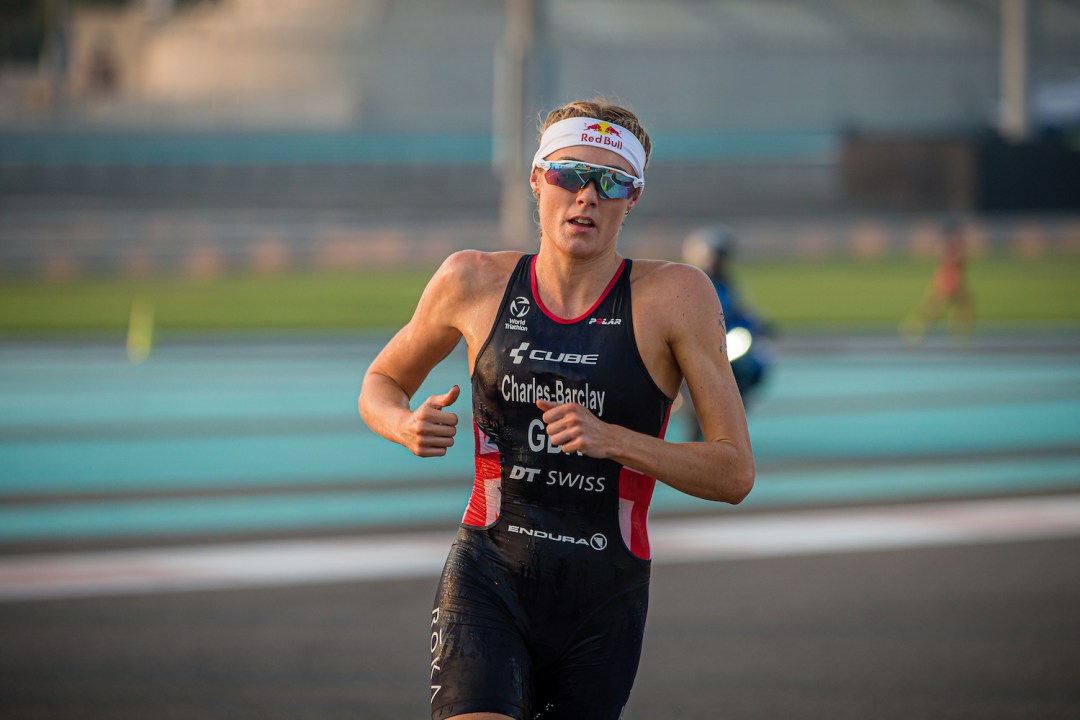 Lucy Charles-Barclay racing at a World Triathlon race