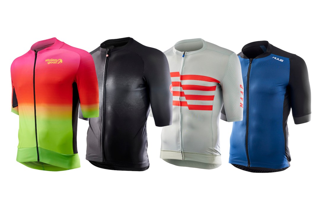 Selection of men's cycling jerseys