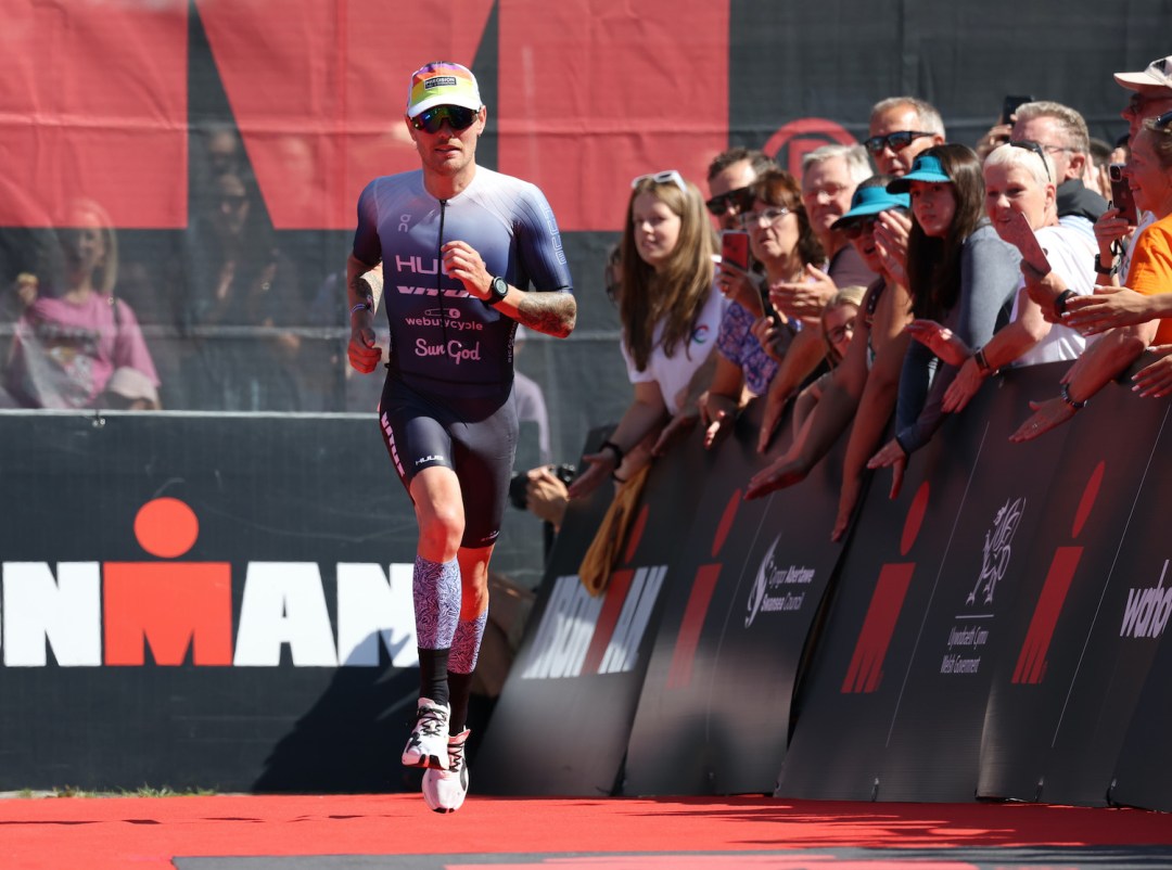 Tom Bishop racing at Ironman 70.3 Swansea