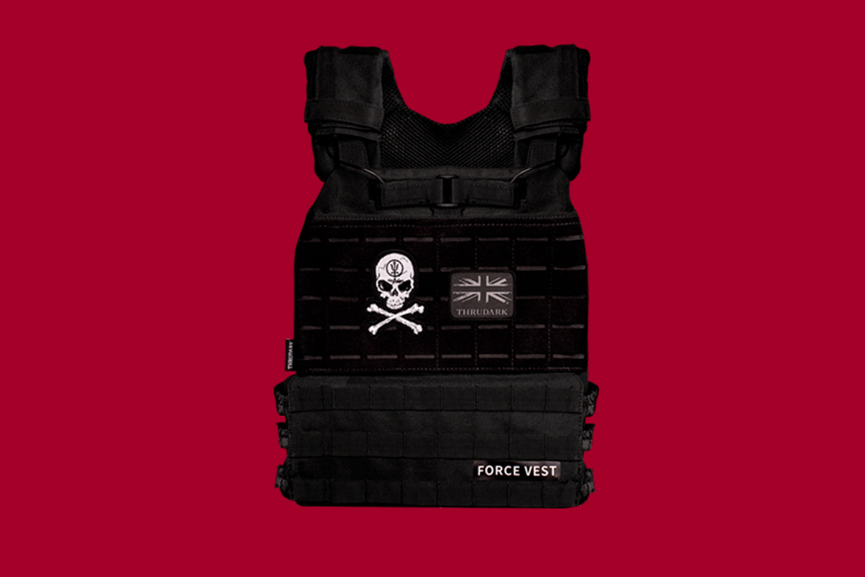 ThruDark Force Weighted Vest, dark red background