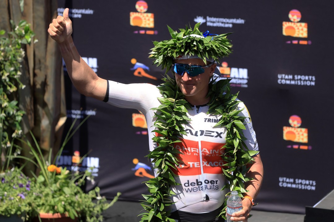 Kristian Blummenfelt of Norway waves after winning the 2021 IRONMAN World Championships on May 07, 2022 in St George, Utah.
