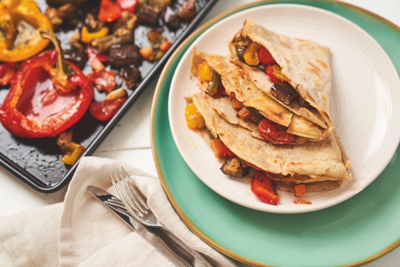 Buckwheat galettes with roasted vegetables