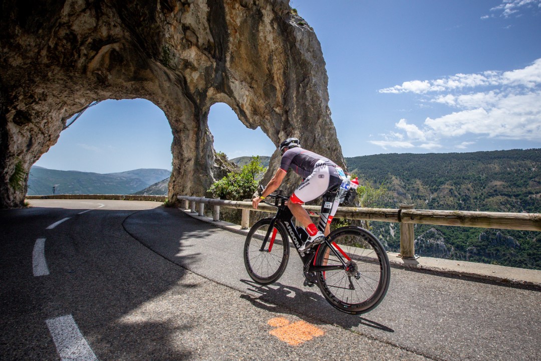 Athlete competing at Ironman France nice