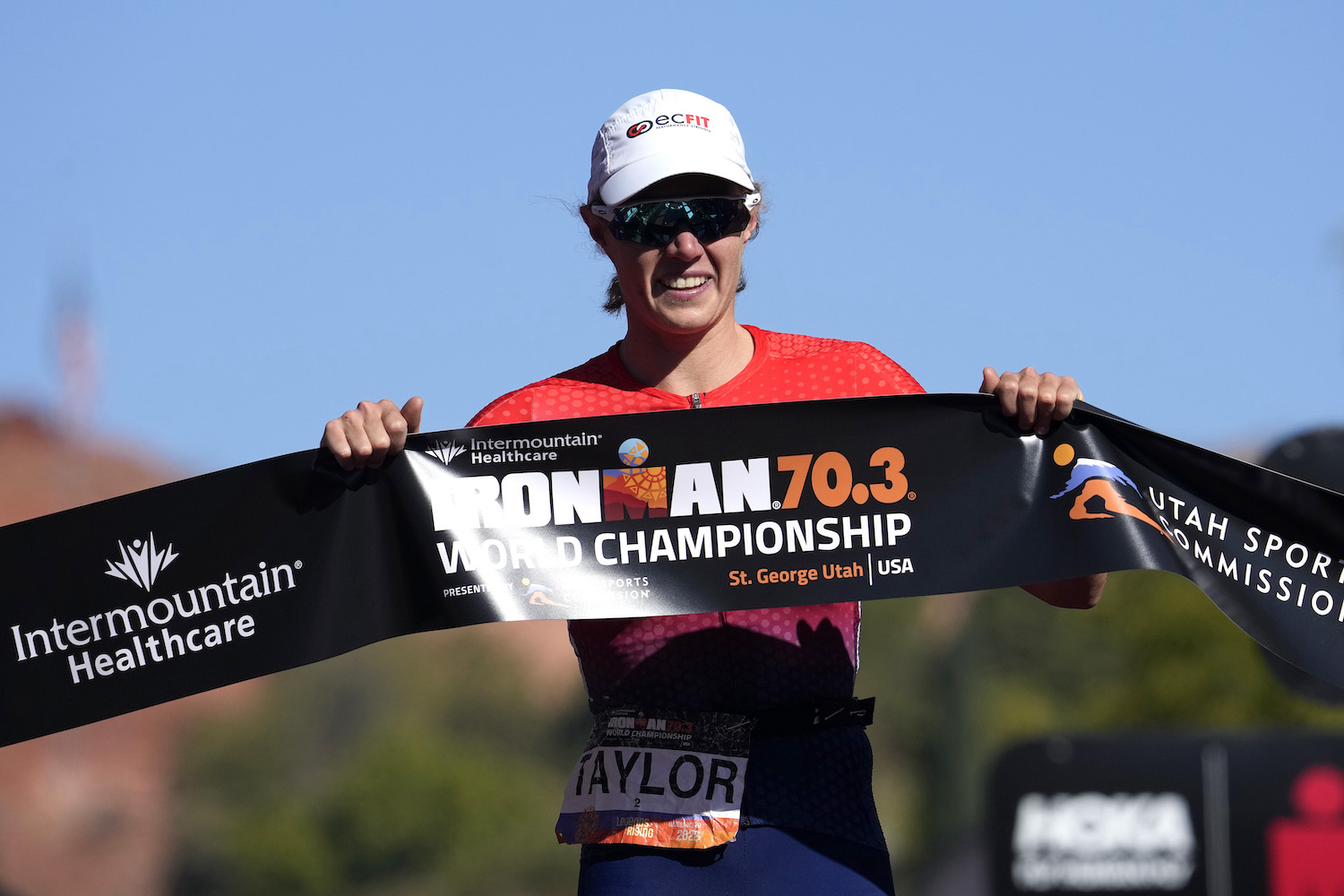 Taylor Knibb wins the Ironman 70.3 World Championship