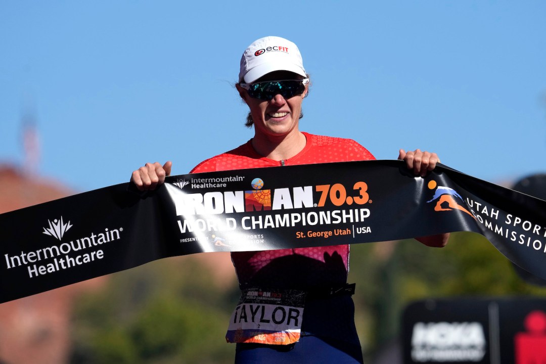 Taylor Knibb wins the Ironman 70.3 World Championship