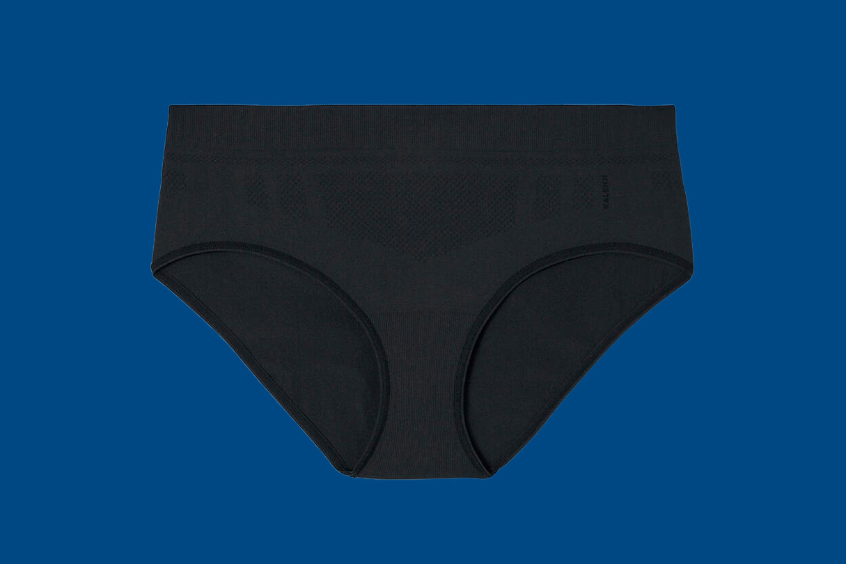 Kalenji Breathable Running Briefs on a blue background