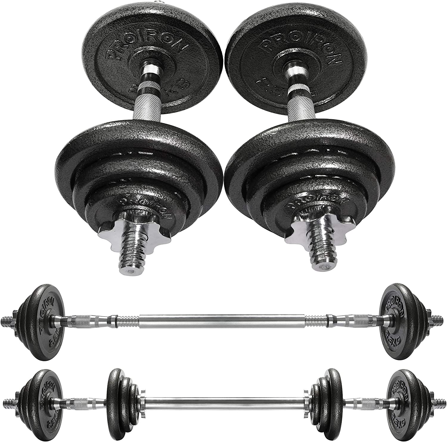 PROIRON 20kg cast Iron adjustable dumbbell set