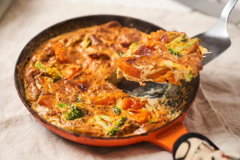 Sweet potato, broccoli and chorizo tortilla  