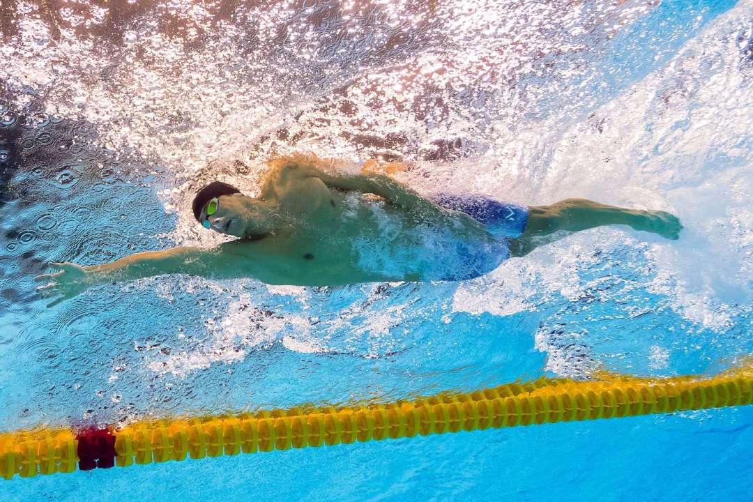 USA's Michael Phelps takes part in the men's 4 x 200m freestyle relay final at the Rio 2016 Olympic Games.