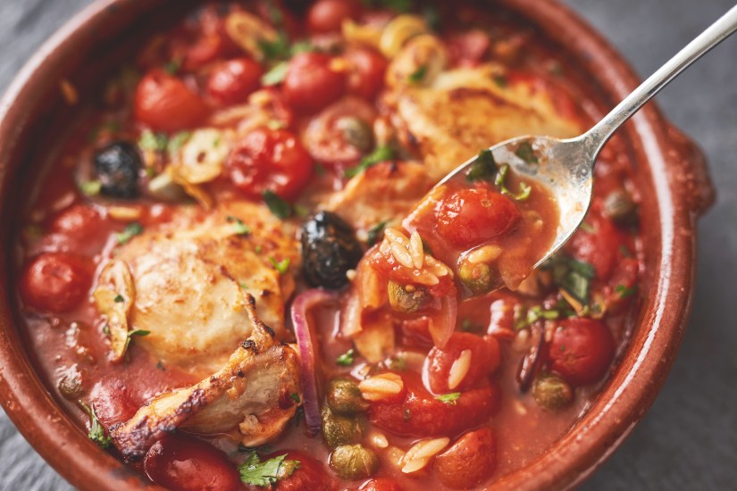 One-pot chicken orzo bake