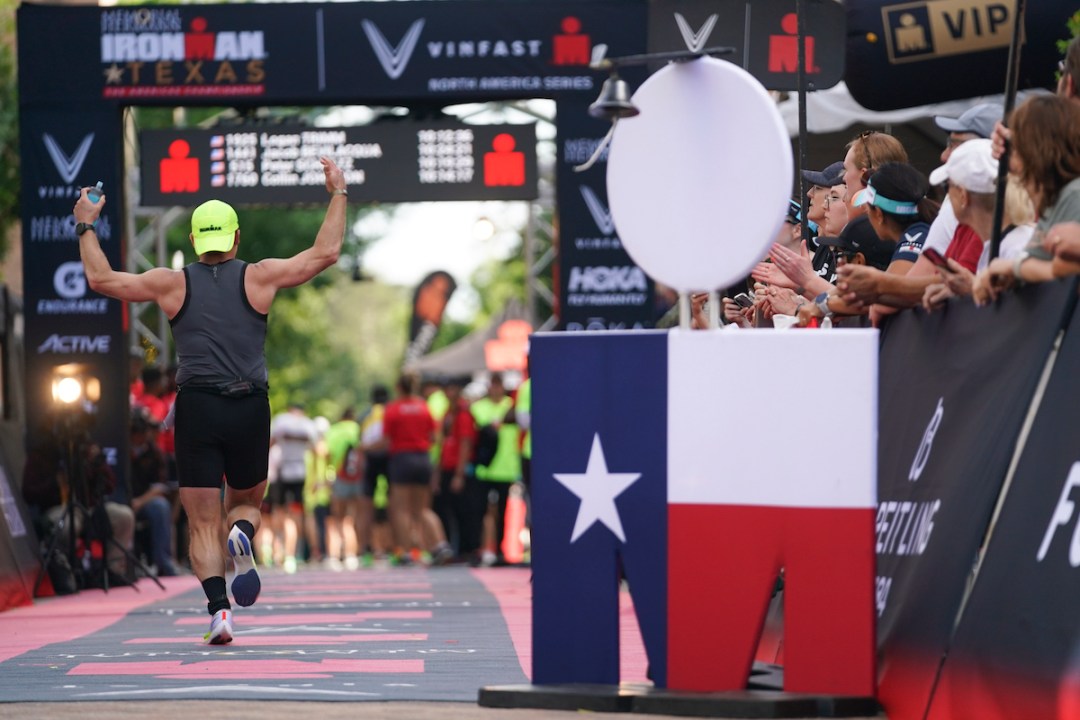 Triathlete finishing Ironman Texas