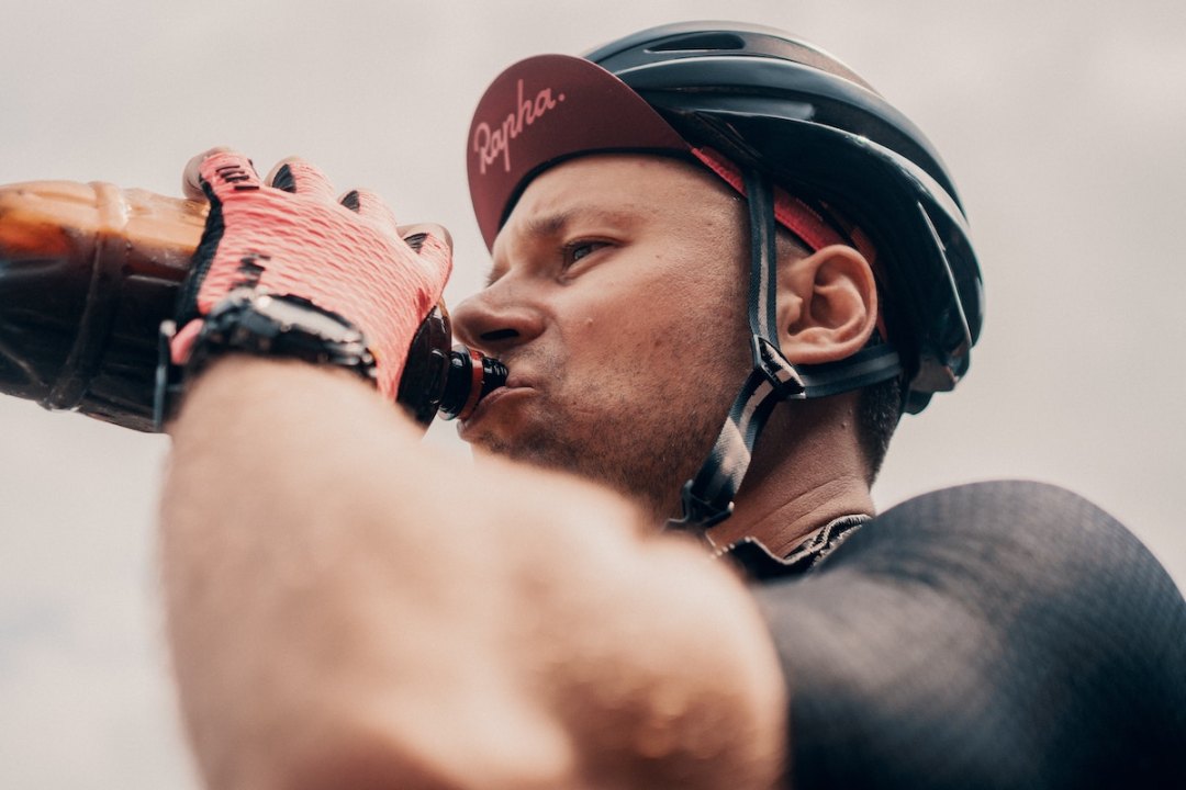 Man wearing cycling cap