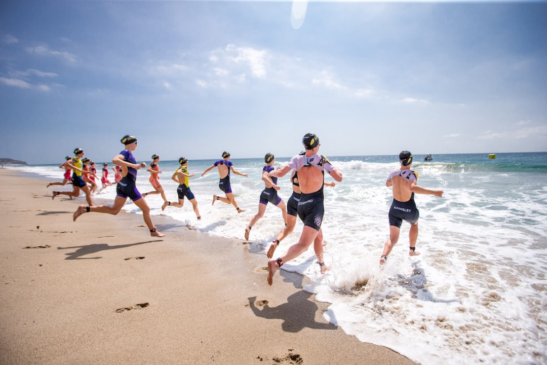 Triathletes starting Super League Triathlon Malibu