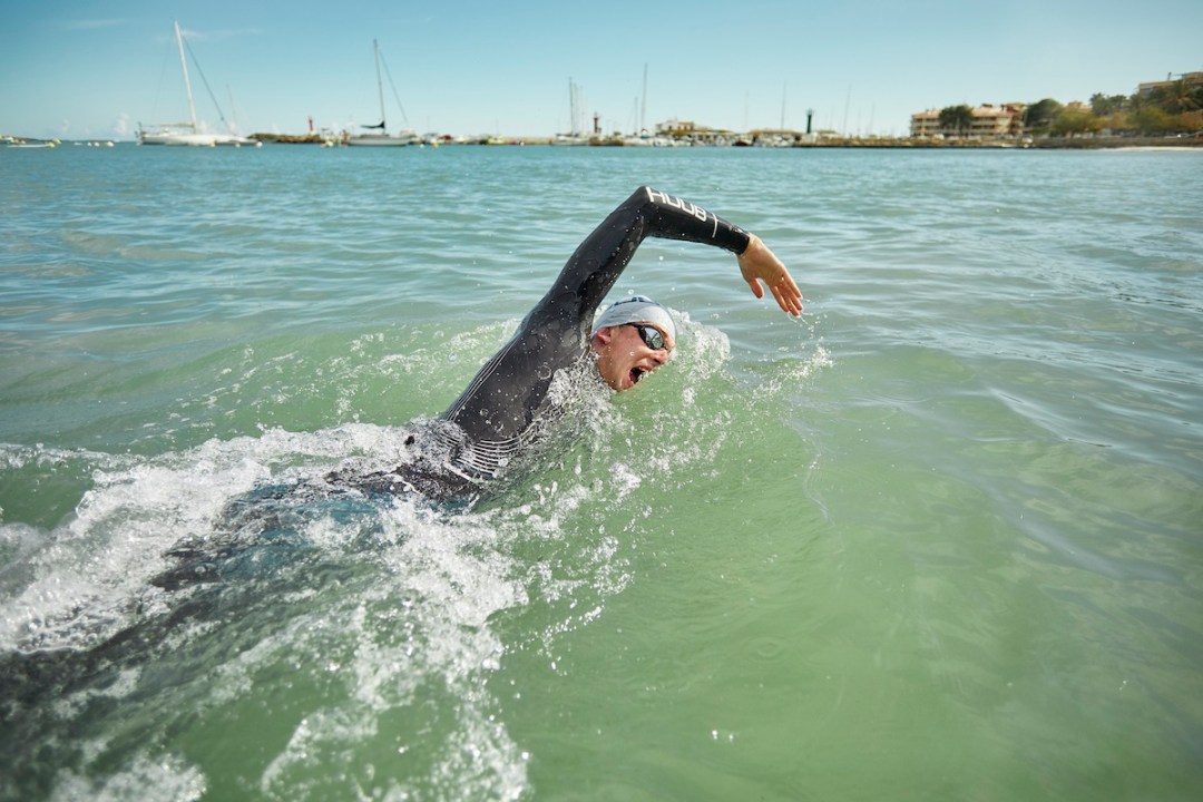 Jack Rex Burnell swimming in the sea in Mallorca, 2019