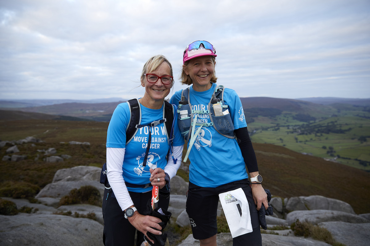Louise Minchin poses with Lucy Gossage for Hike/Bike/Paddle in the Yorkshire Dales